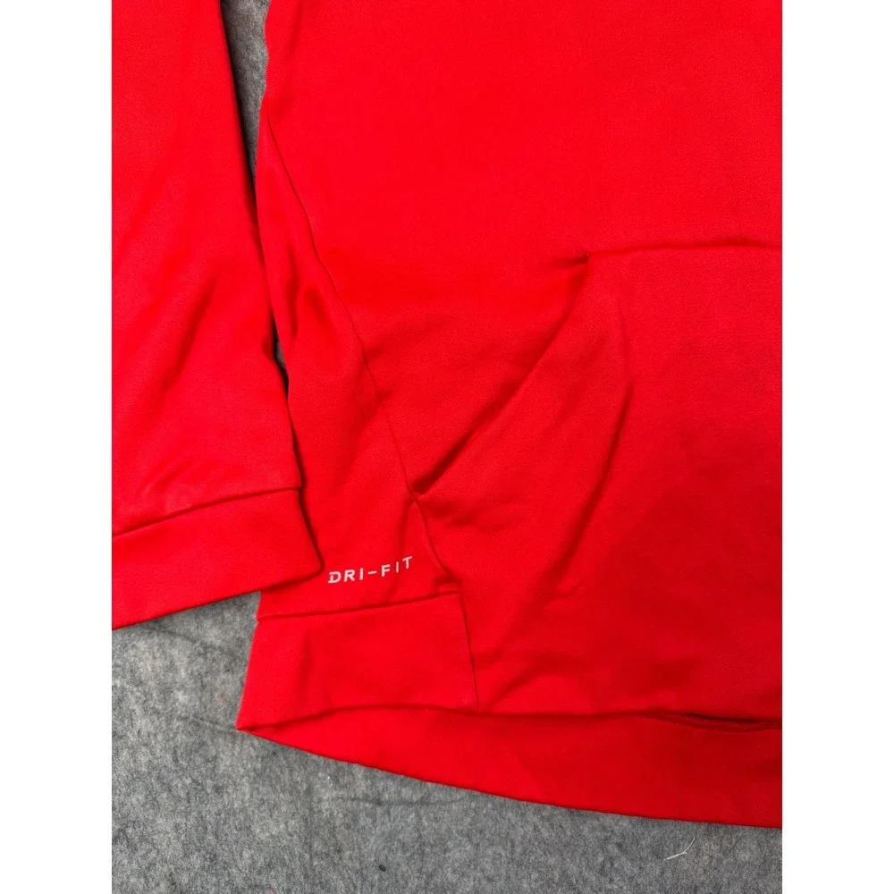 Nike Dri-FIT Mens Hoodie Red Pullover Sweatshirt Medium Tall MT Training Gym